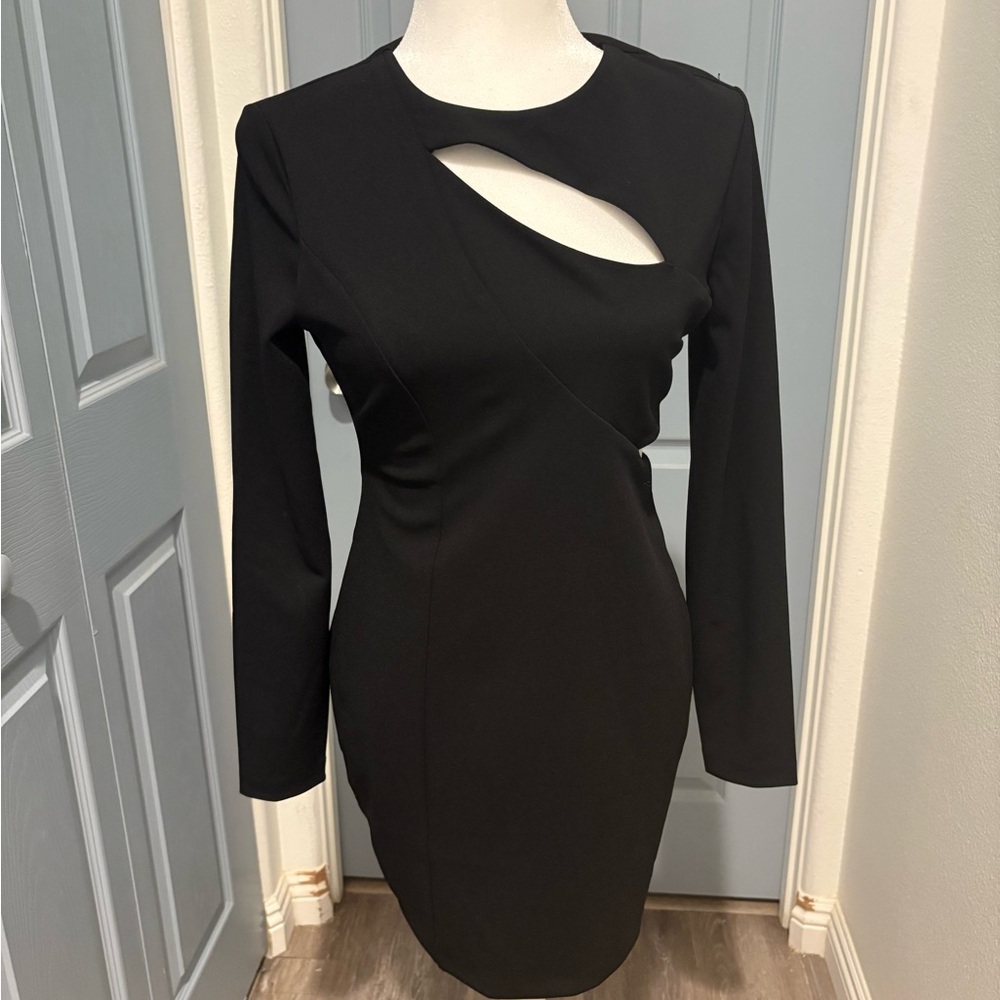 Elegant Black Cut-Out Dress